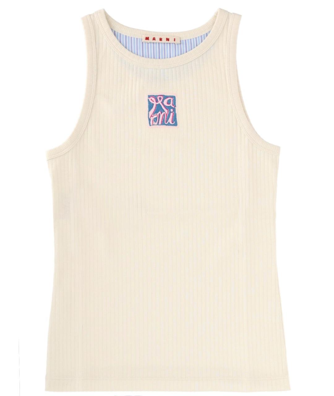 MARNI Бежевая хлопковая майка, фото 1