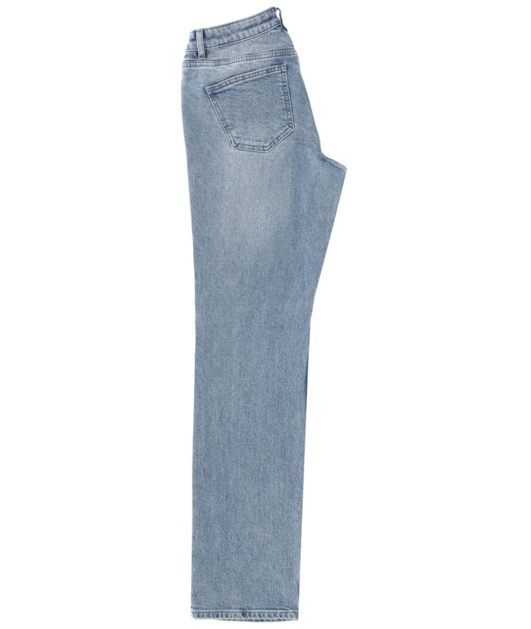 MICHAEL KORS Голубые хлопко-эластановые прямые джинсы, фото 2