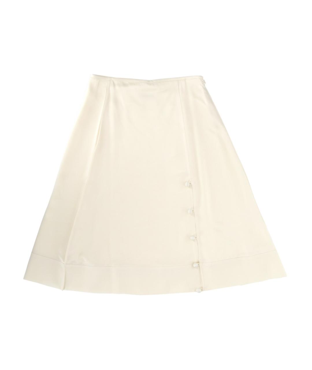 JIL SANDER Бежевая ацетатная юбка миди, фото 1