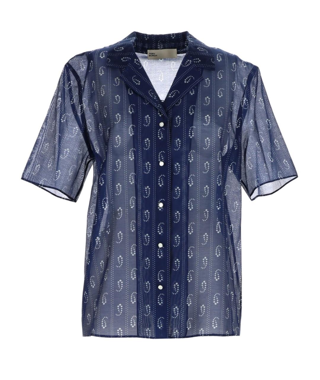 TORY BURCH Синяя хлопковая рубашка, фото 1