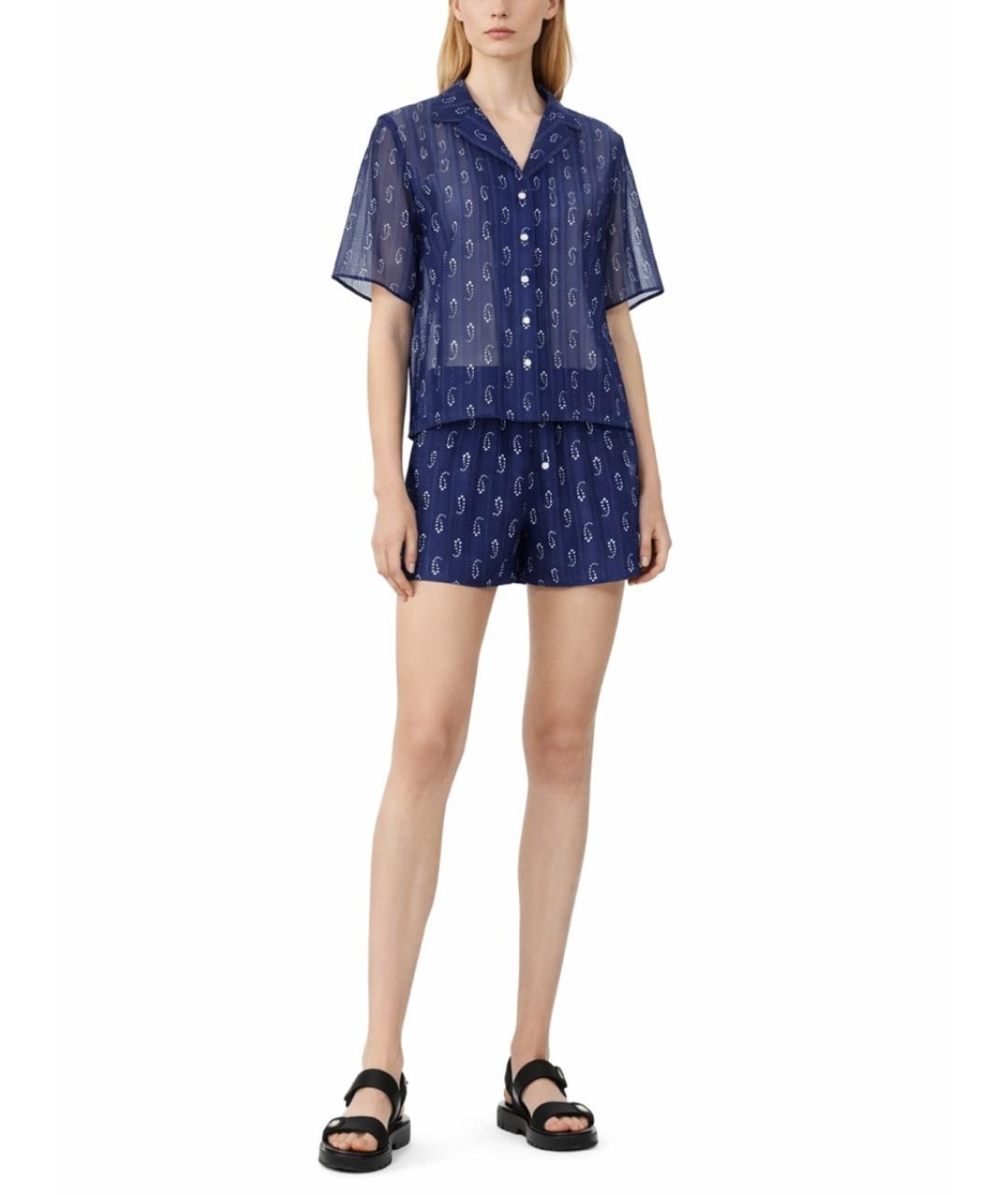 TORY BURCH Синяя хлопковая рубашка, фото 2