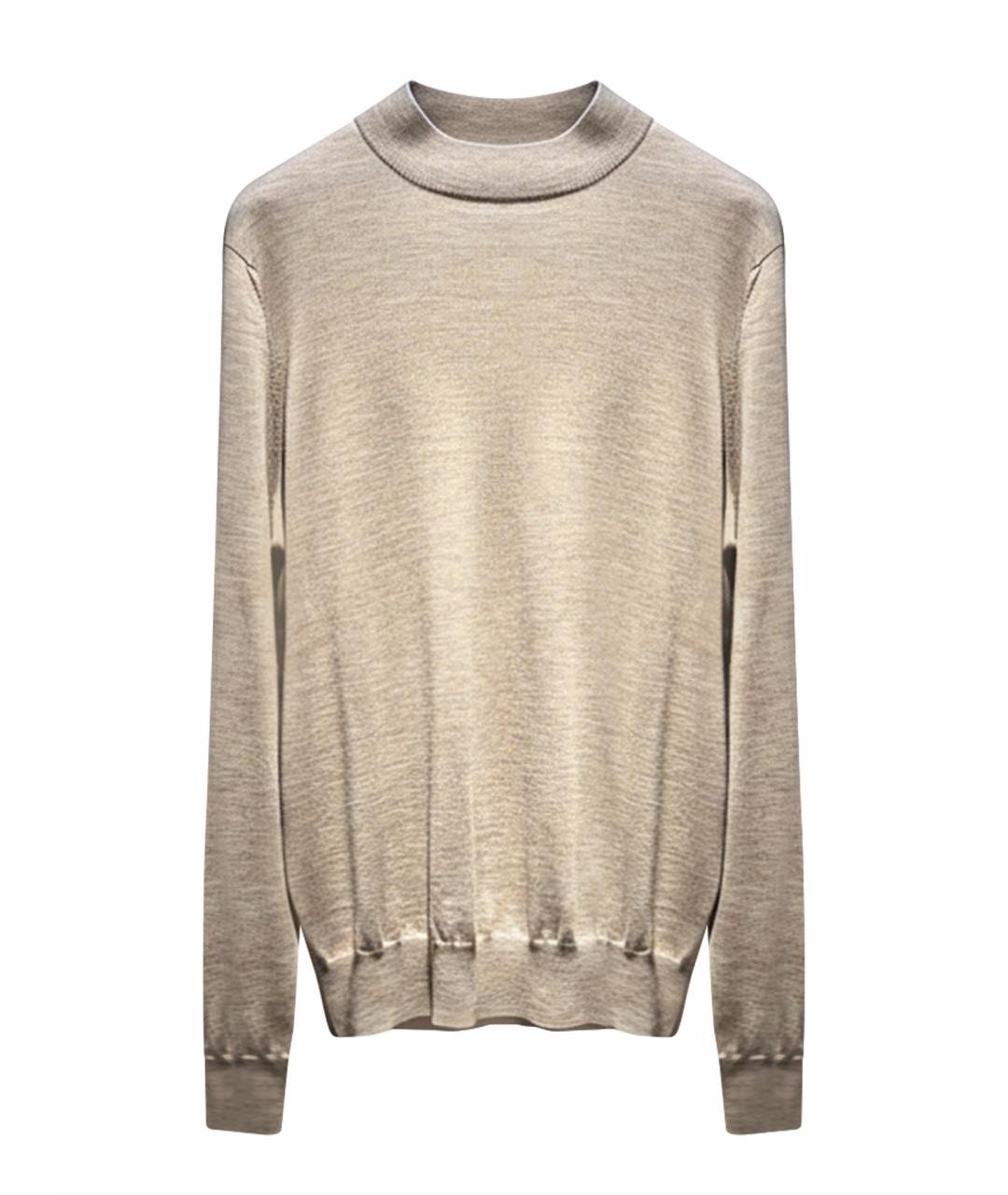 BRUNELLO CUCINELLI Бежевый шерстяной джемпер / свитер, фото 1