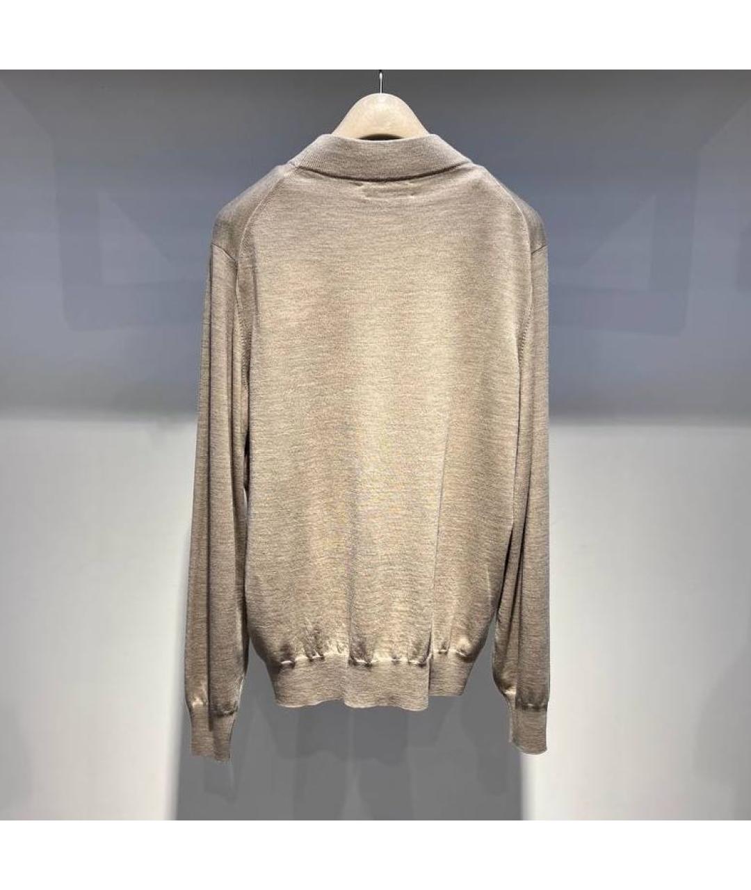 BRUNELLO CUCINELLI Бежевый шерстяной джемпер / свитер, фото 2