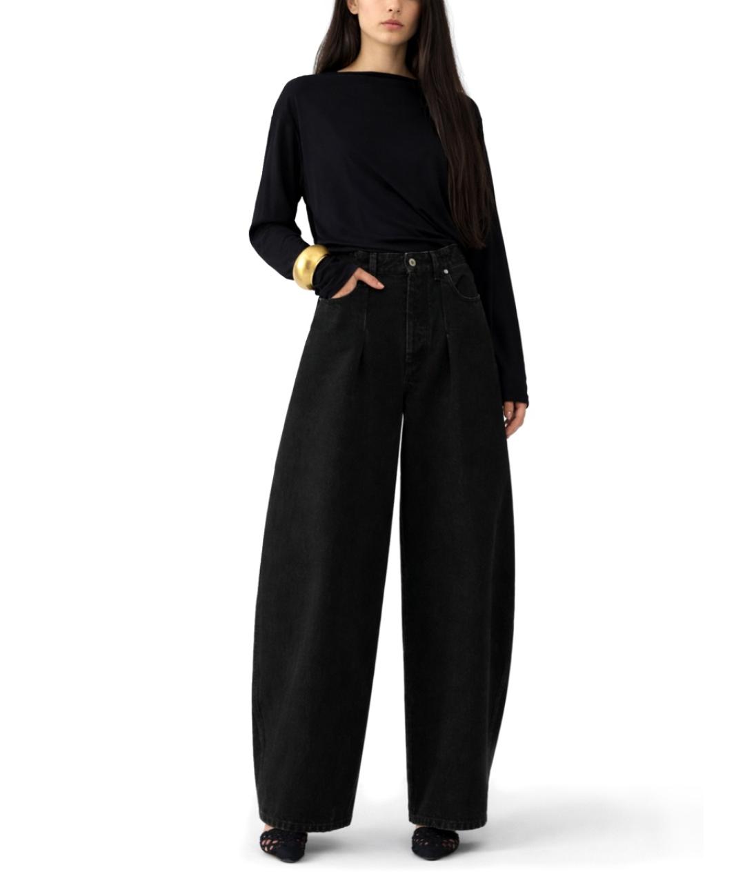 JACQUEMUS Черные хлопковые прямые джинсы, фото 2