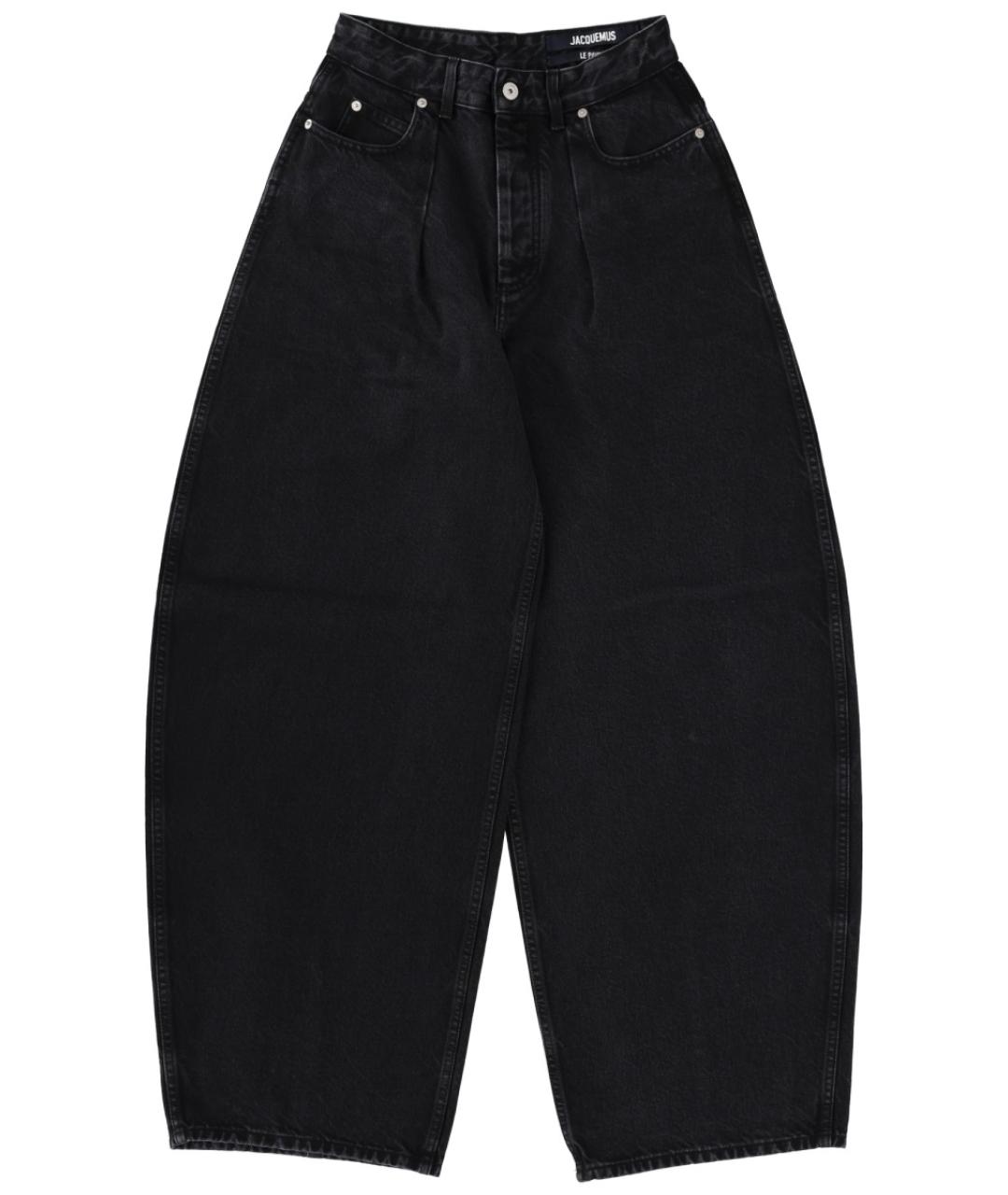 JACQUEMUS Черные хлопковые прямые джинсы, фото 1