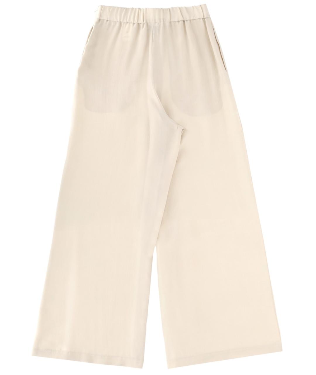 ALYSI Белые шелковые прямые брюки, фото 2