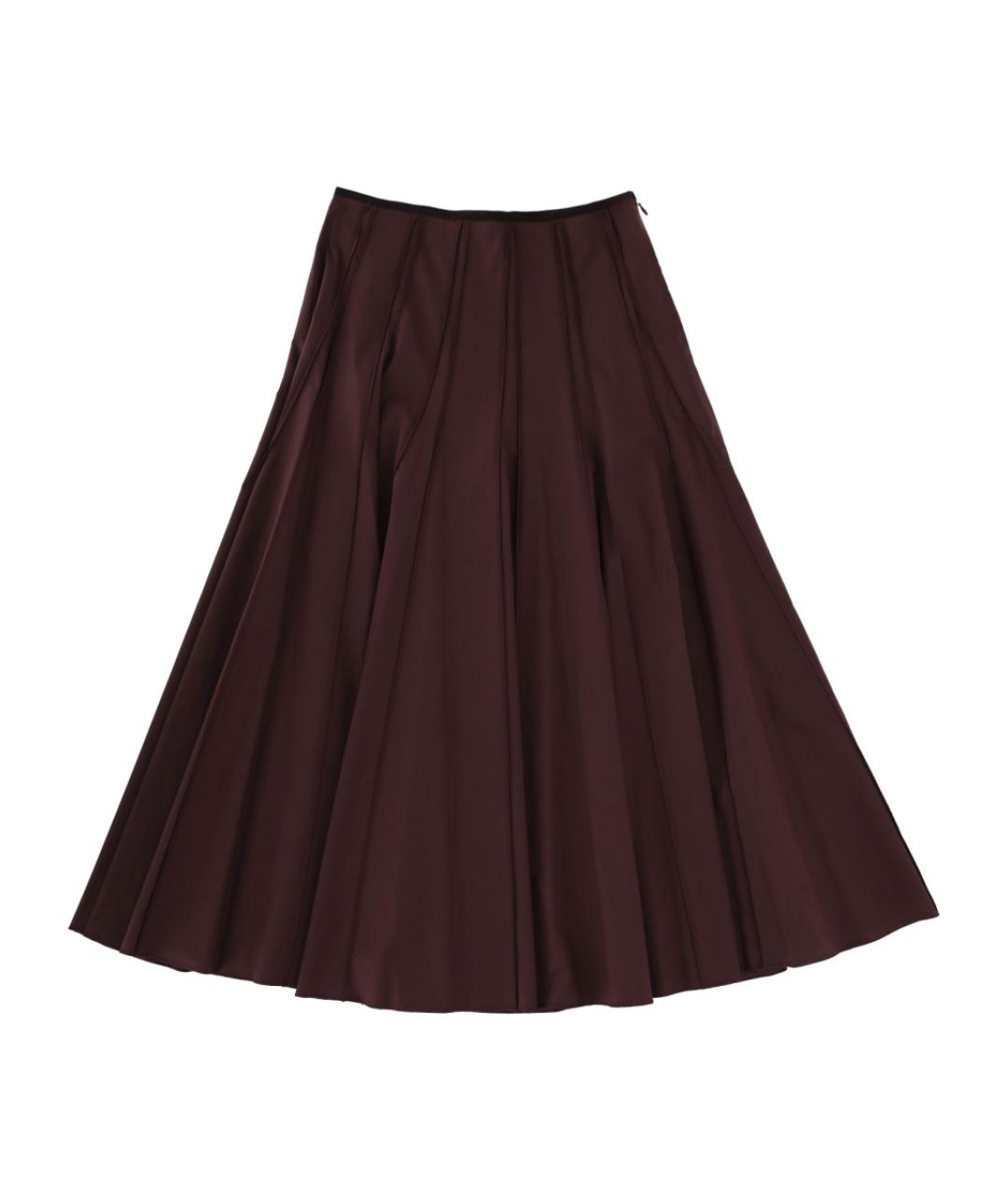 ALYSI Коричневая хлопковая юбка миди, фото 2