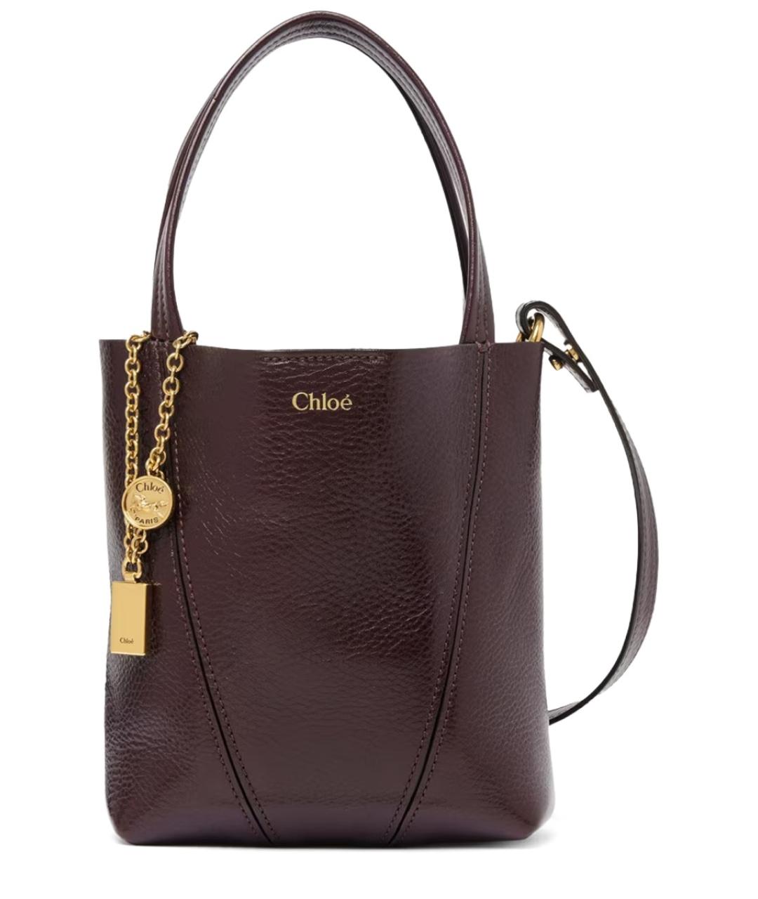 CHLOE Фиолетовая кожаная сумка тоут, фото 1