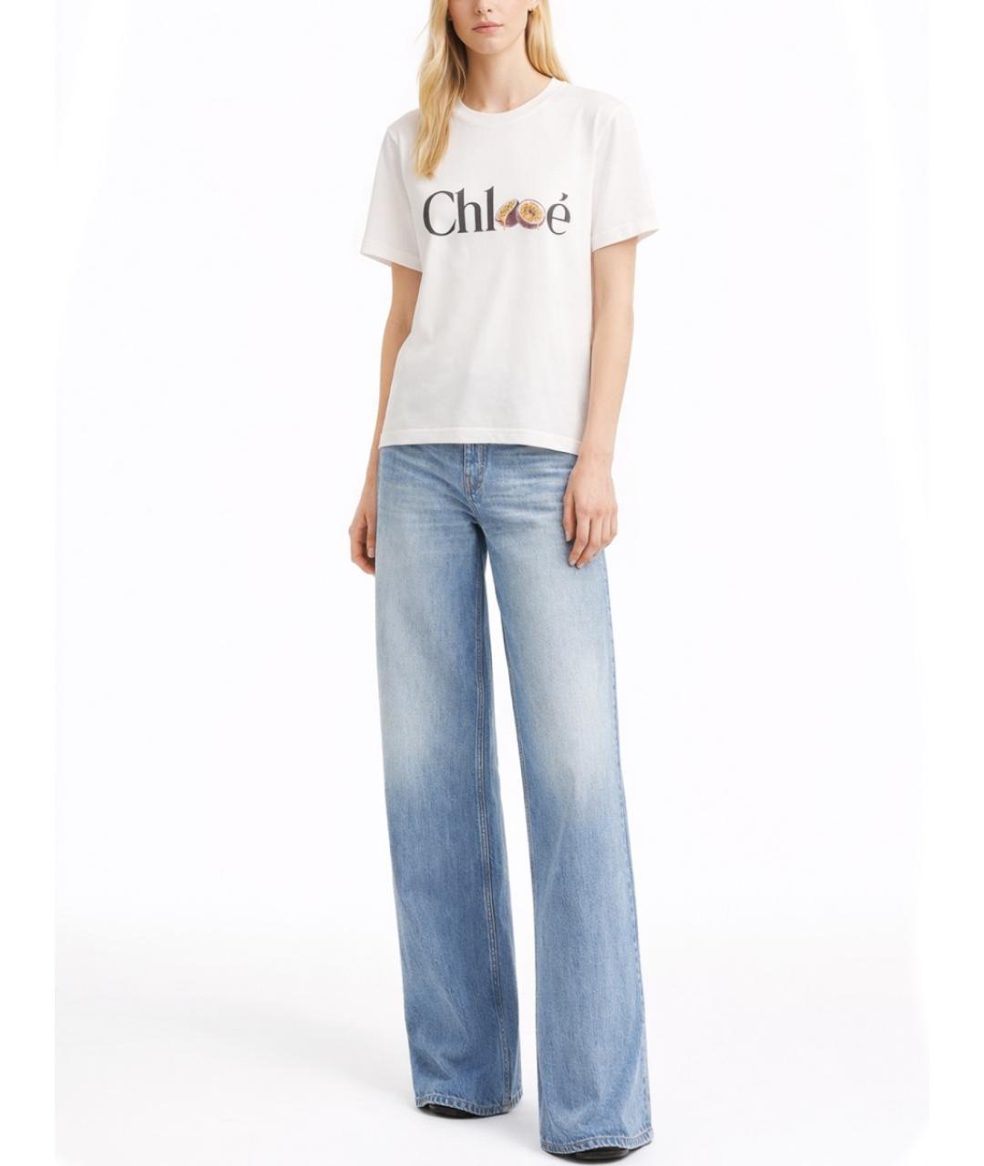 CHLOE Белая хлопковая футболка, фото 2