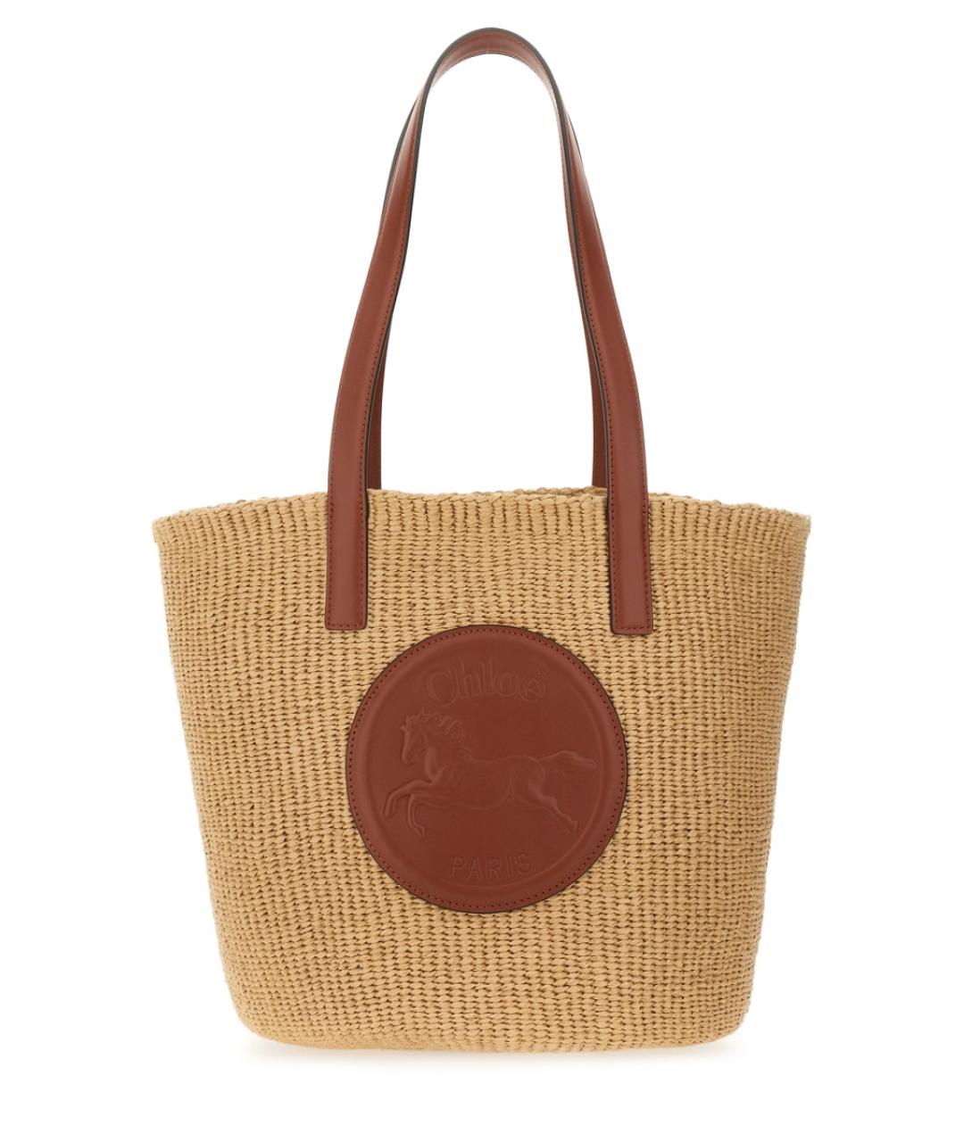 CHLOE Бежевая пелетеная сумка тоут, фото 1