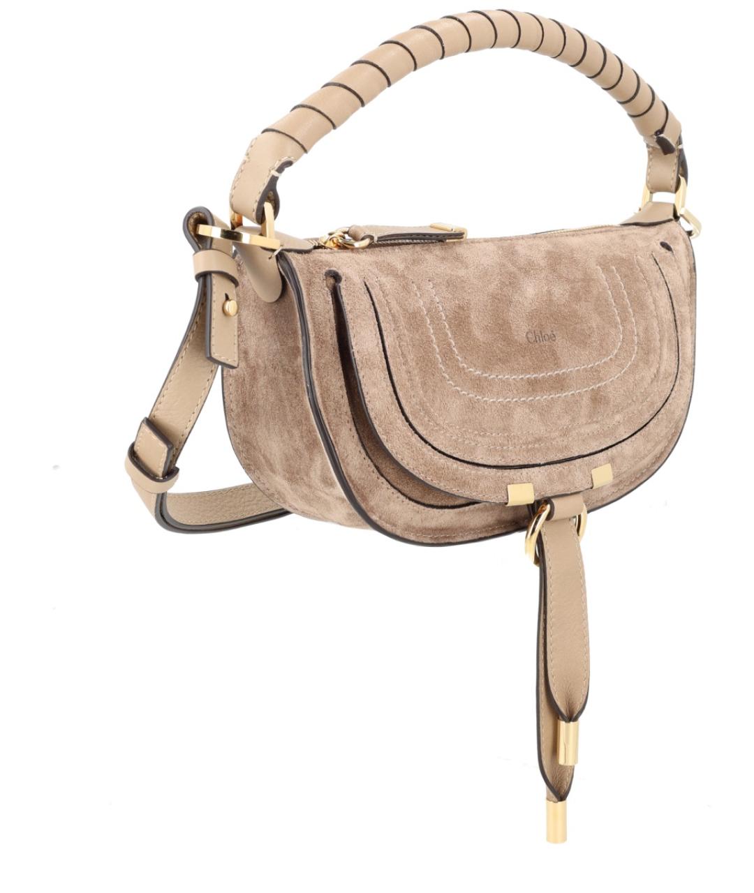 CHLOE Бежевая замшевая сумка через плечо, фото 2