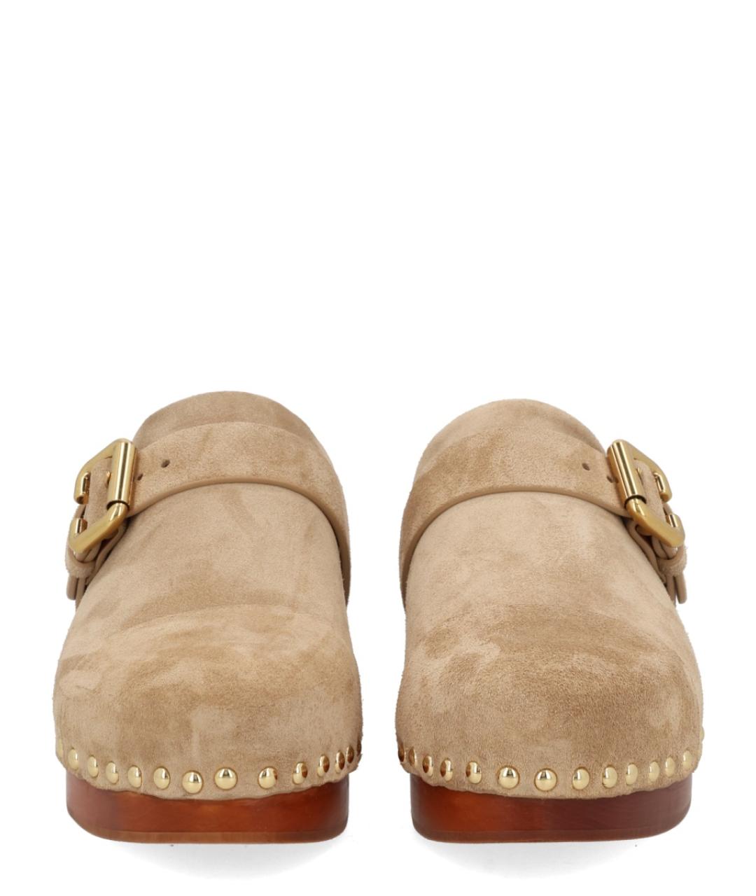 CHLOE Бежевые замшевые сабо, фото 3