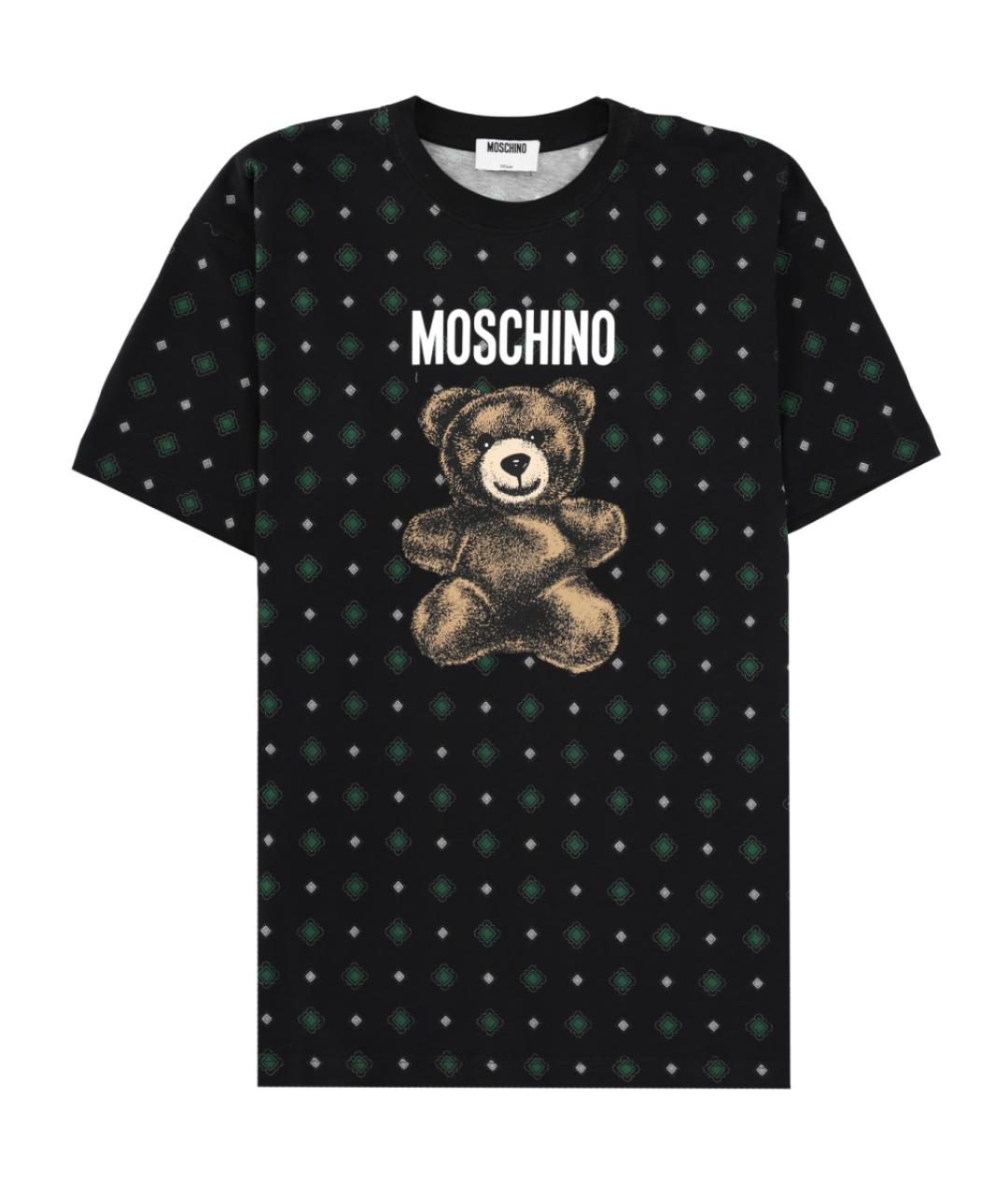 MOSCHINO Черная хлопковая футболка, фото 1
