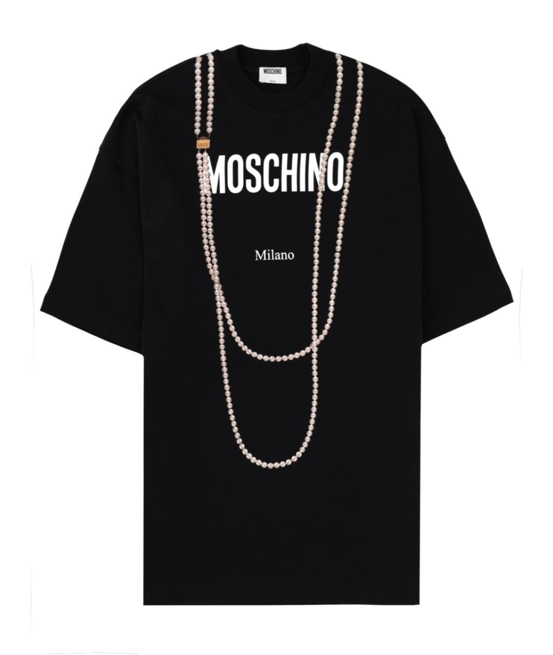 MOSCHINO Черное хлопковое повседневное платье, фото 1