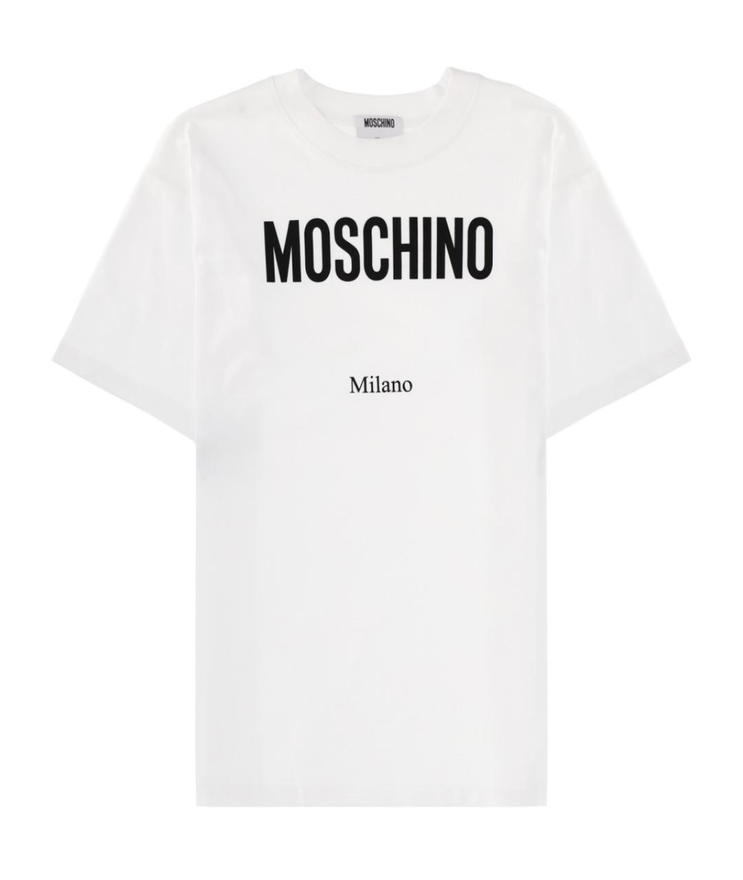 MOSCHINO Белая хлопковая футболка, фото 1