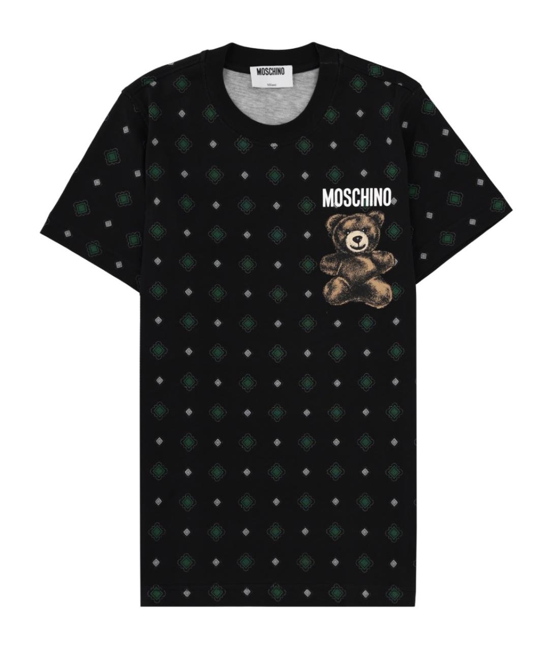 MOSCHINO Черная хлопковая футболка, фото 1