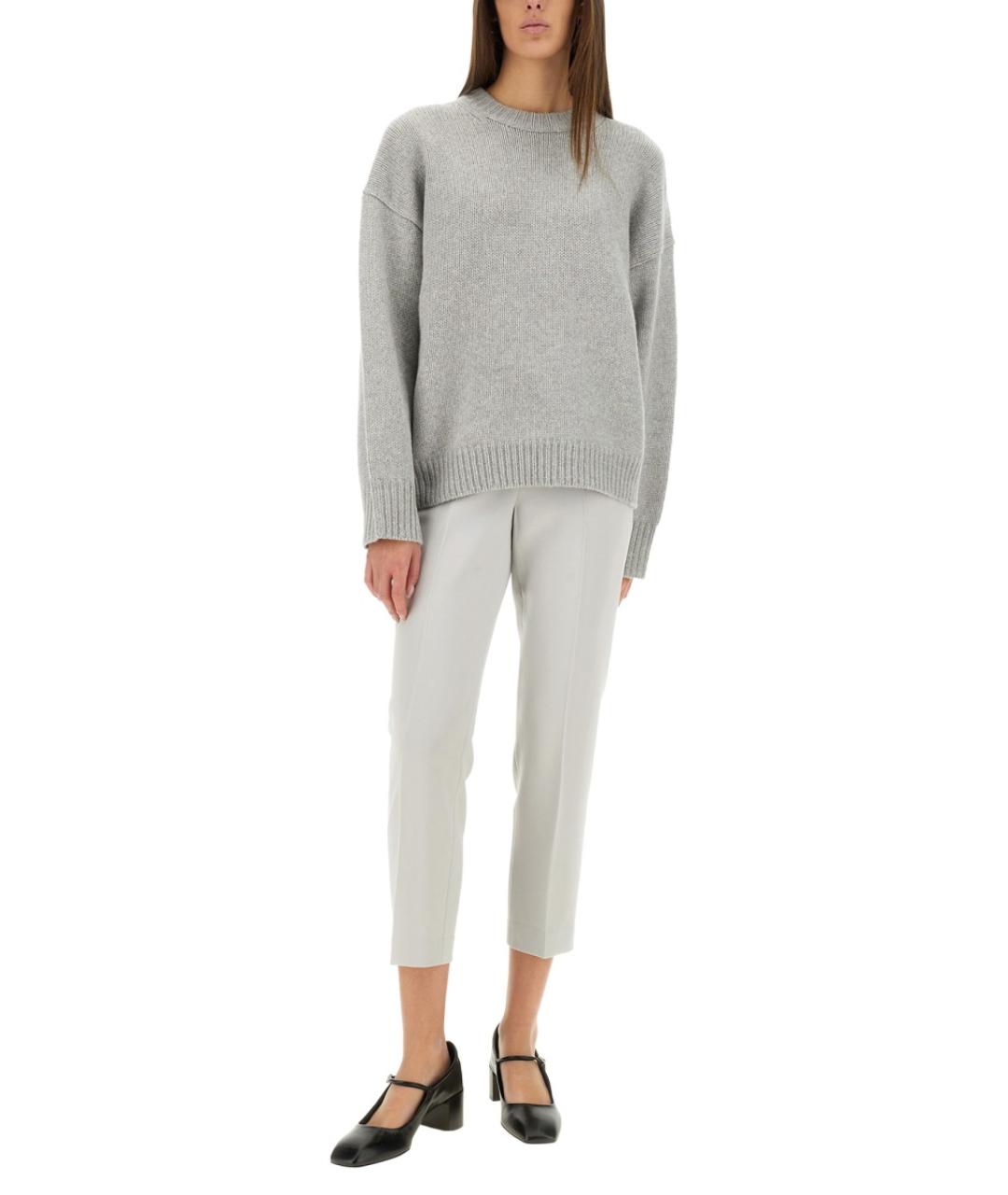 THEORY Серые ацетатные прямые брюки, фото 2