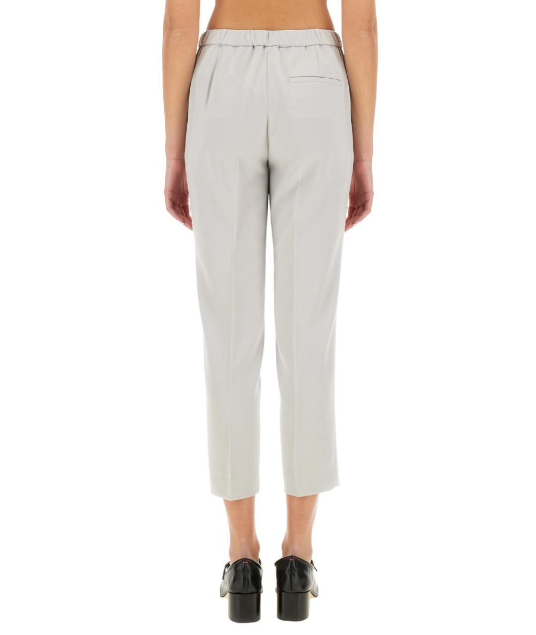 THEORY Серые ацетатные прямые брюки, фото 3