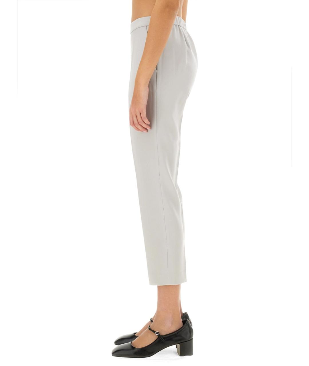 THEORY Серые ацетатные прямые брюки, фото 4