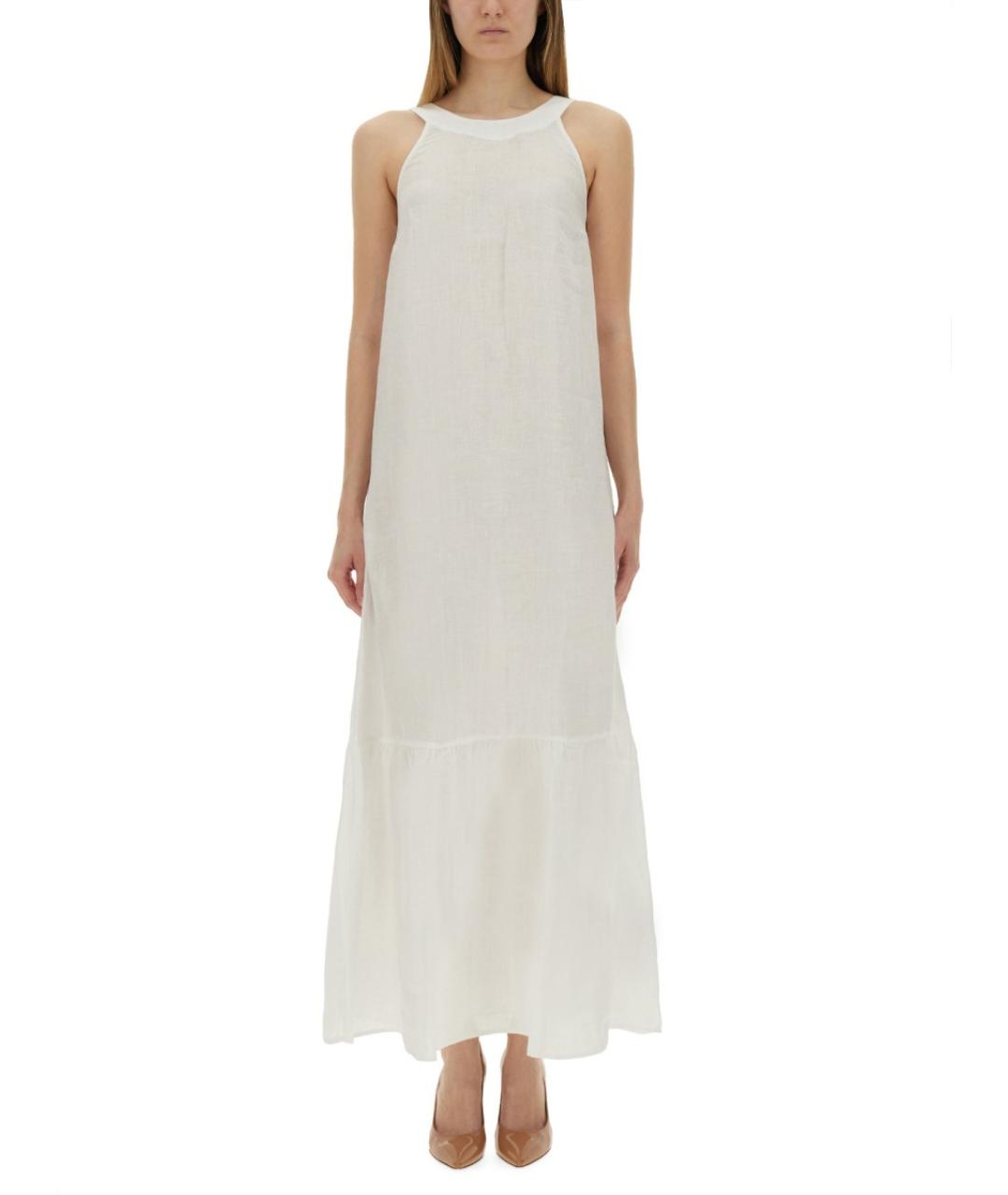 120% LINO Белое льняное повседневное платье, фото 5