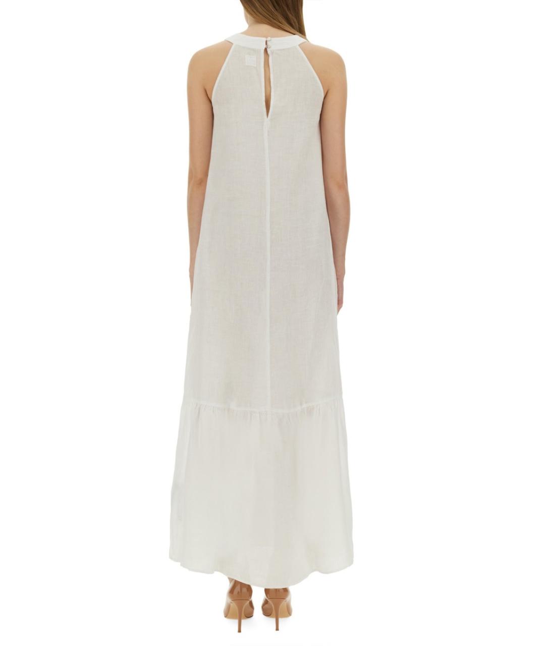 120% LINO Белое льняное повседневное платье, фото 4