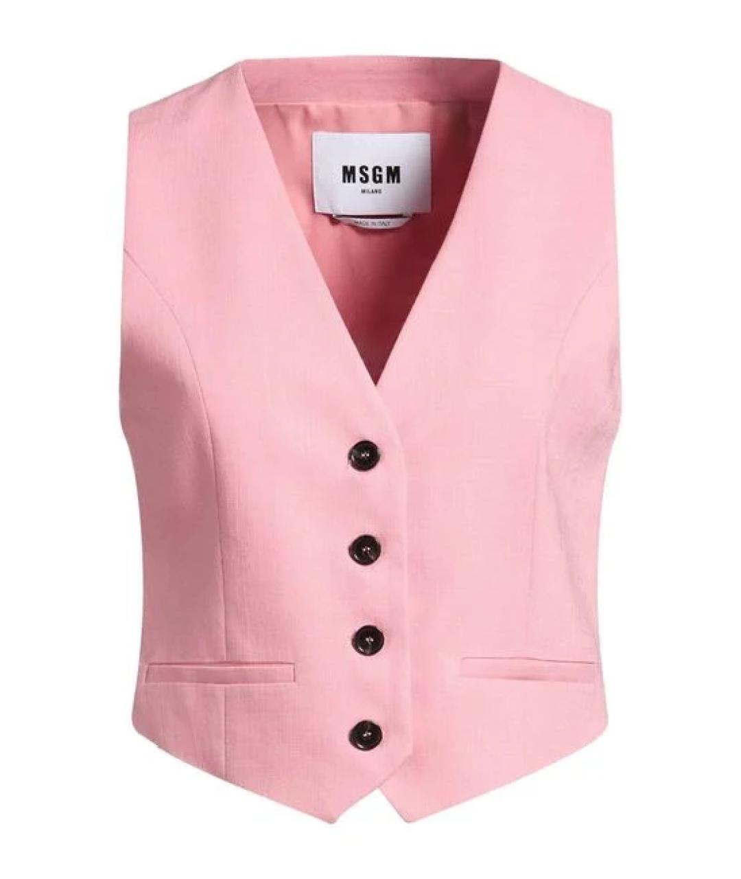MSGM Розовый вискозный жилет, фото 1