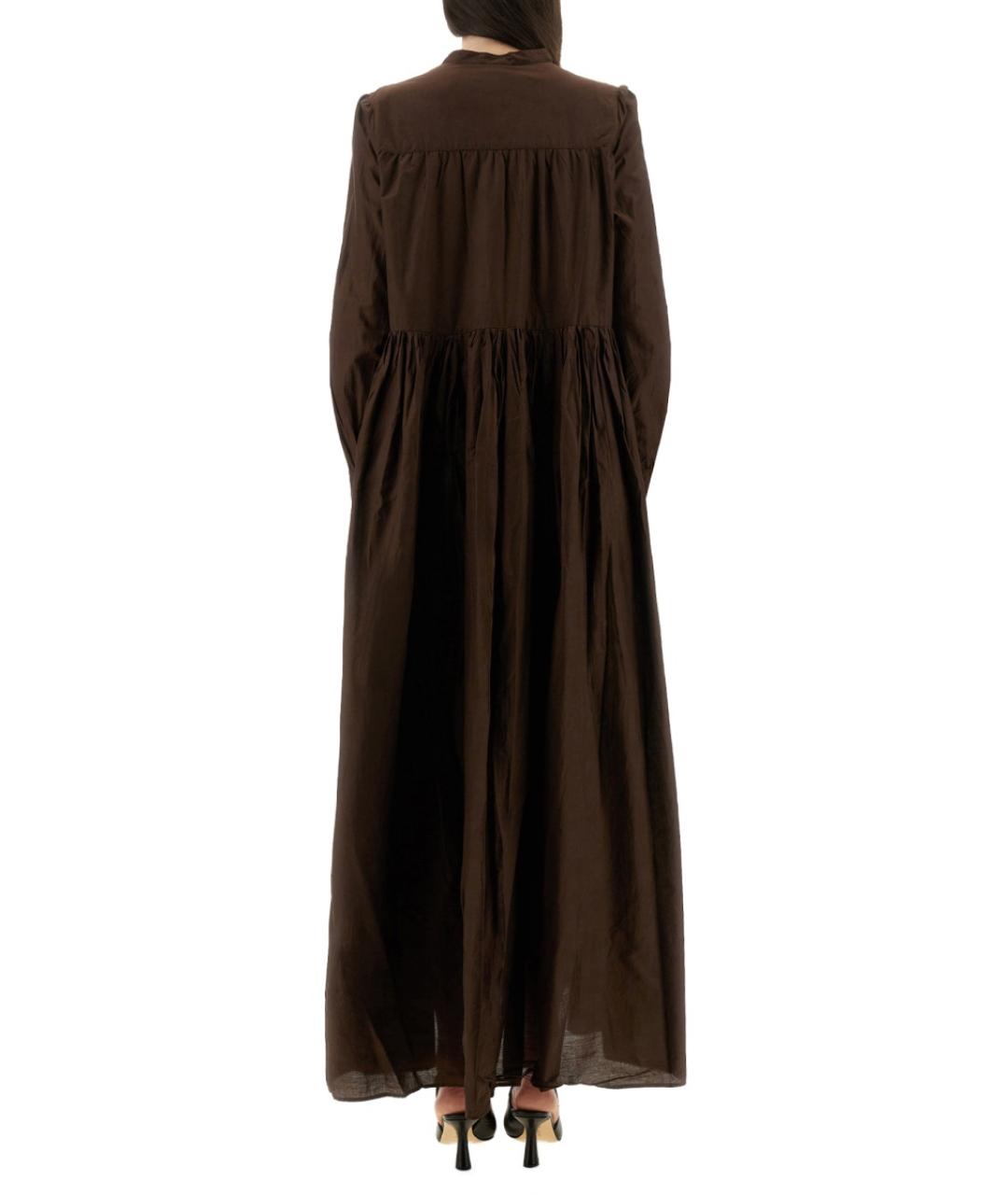 ASPESI Коричневое хлопковое повседневное платье, фото 4