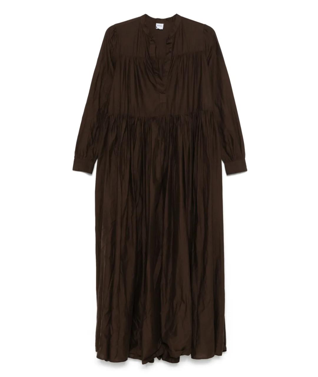 ASPESI Коричневое хлопковое повседневное платье, фото 1