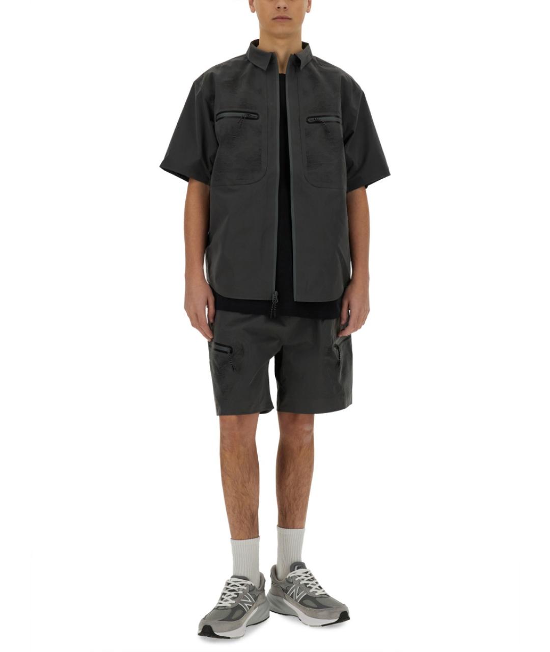 ALPHA INDUSTRIES Серая хлопко-полиэстеровая кэжуал рубашка, фото 2