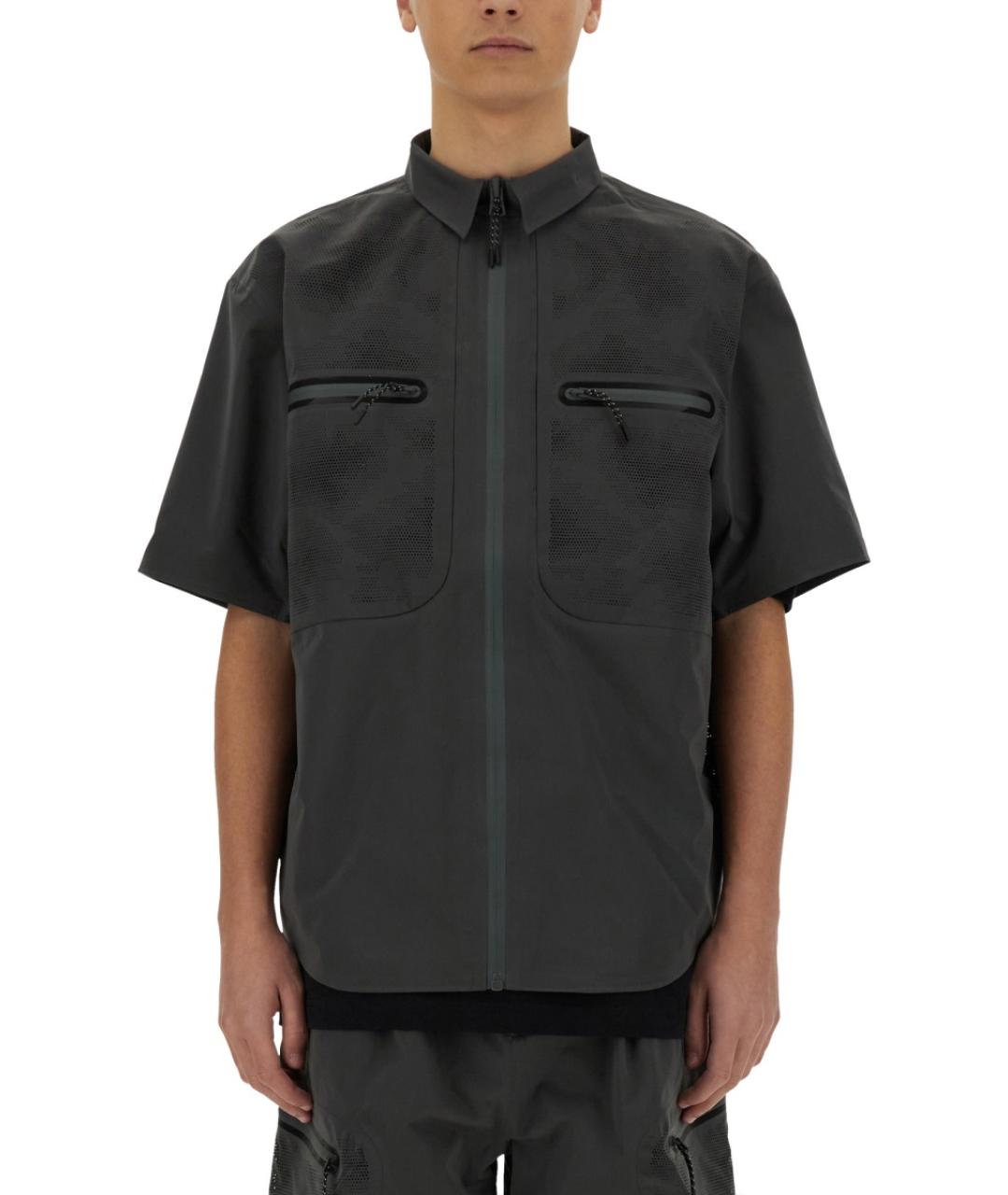 ALPHA INDUSTRIES Серая хлопко-полиэстеровая кэжуал рубашка, фото 5