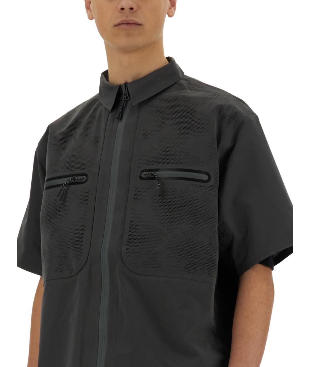 ALPHA INDUSTRIES Серая хлопко-полиэстеровая кэжуал рубашка, фото 4