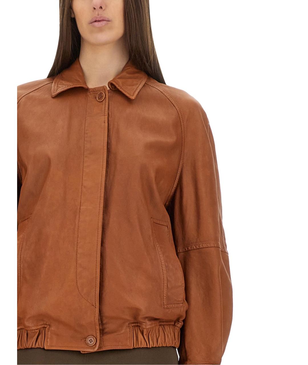 SANTORO Коричневая кожаная куртка, фото 3