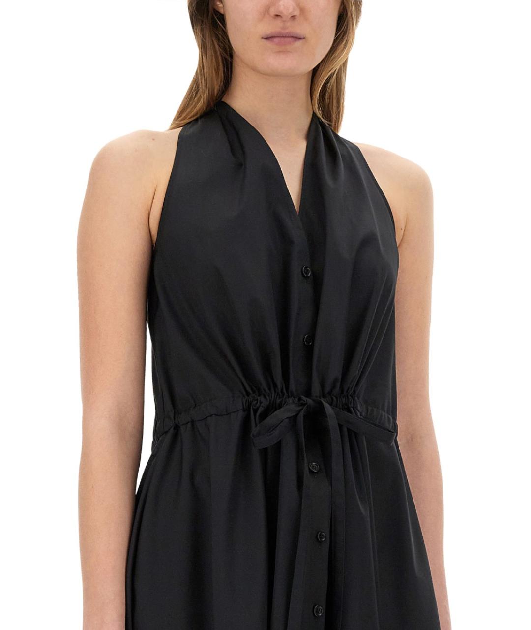ASPESI Черное хлопковое повседневное платье, фото 4