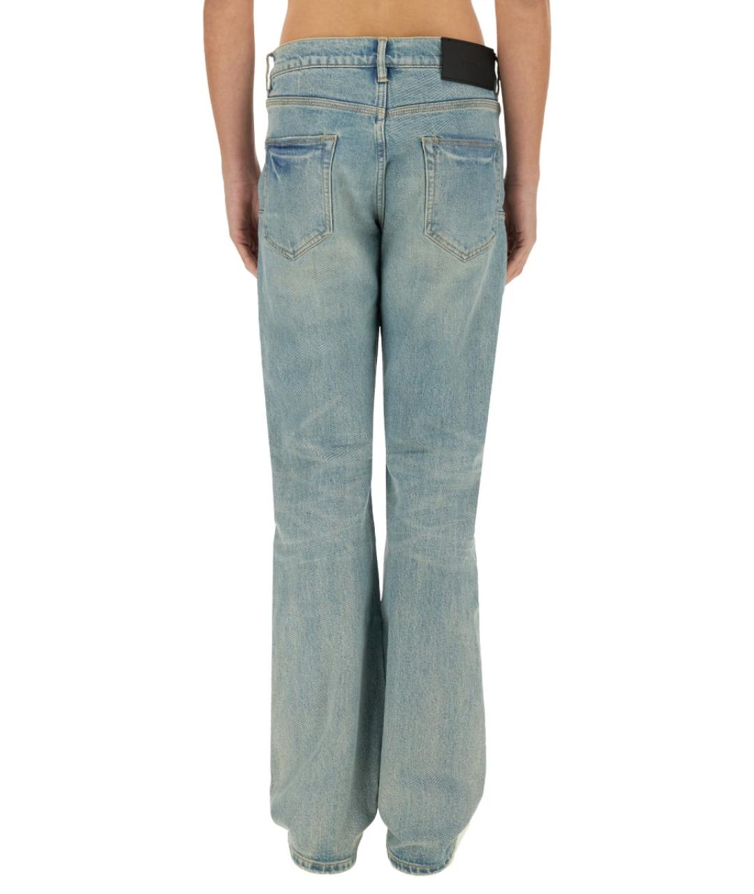 PURPLE Синие хлопковые прямые джинсы, фото 4