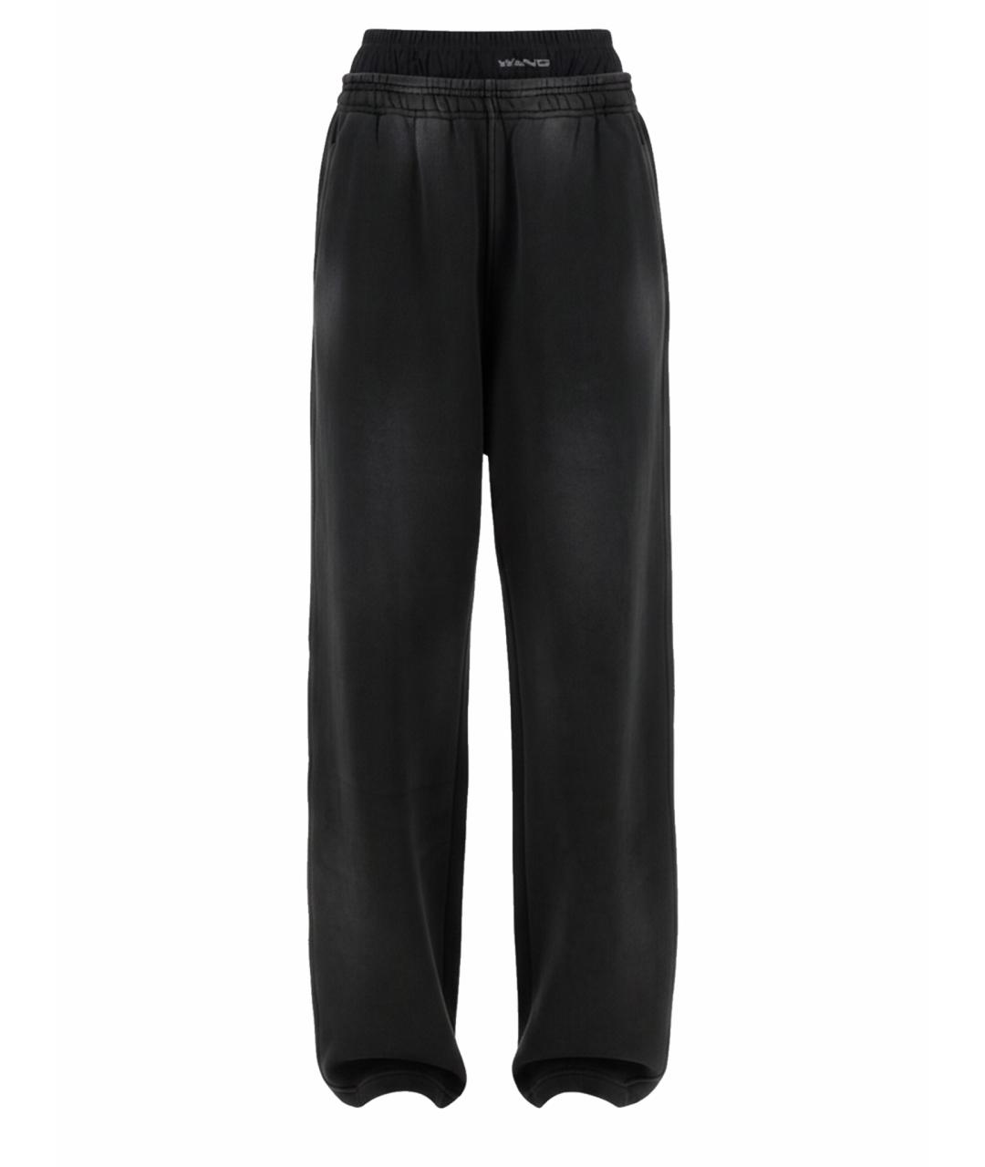 ALEXANDER WANG Черные хлопковые прямые брюки, фото 1