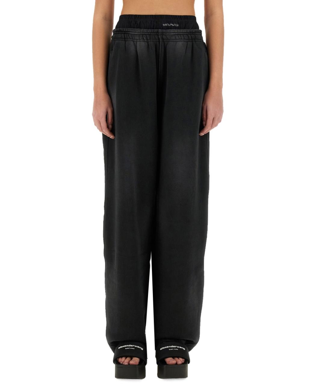 ALEXANDER WANG Черные хлопковые прямые брюки, фото 5