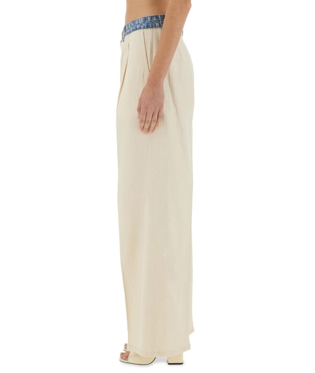 MOSCHINO JEANS Белые хлопковые прямые брюки, фото 4