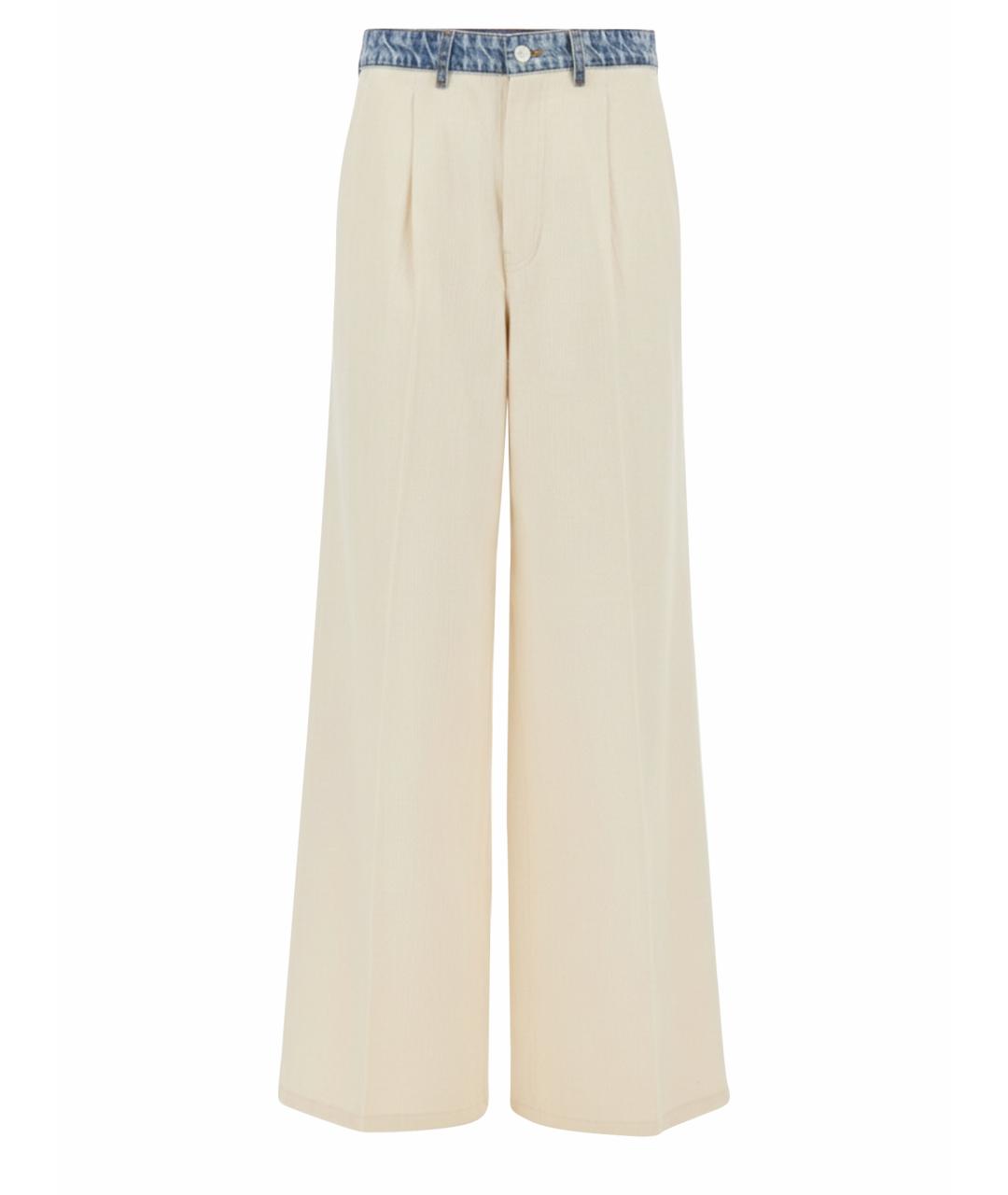 MOSCHINO JEANS Белые хлопковые прямые брюки, фото 1