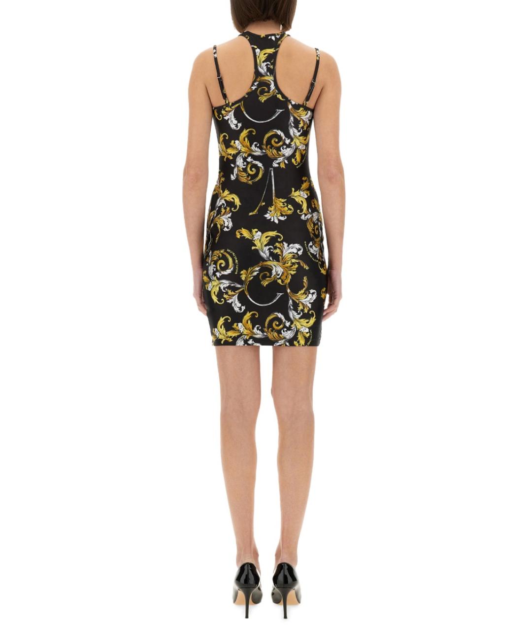 VERSACE JEANS COUTURE Мульти полиамидовое коктейльное платье, фото 4
