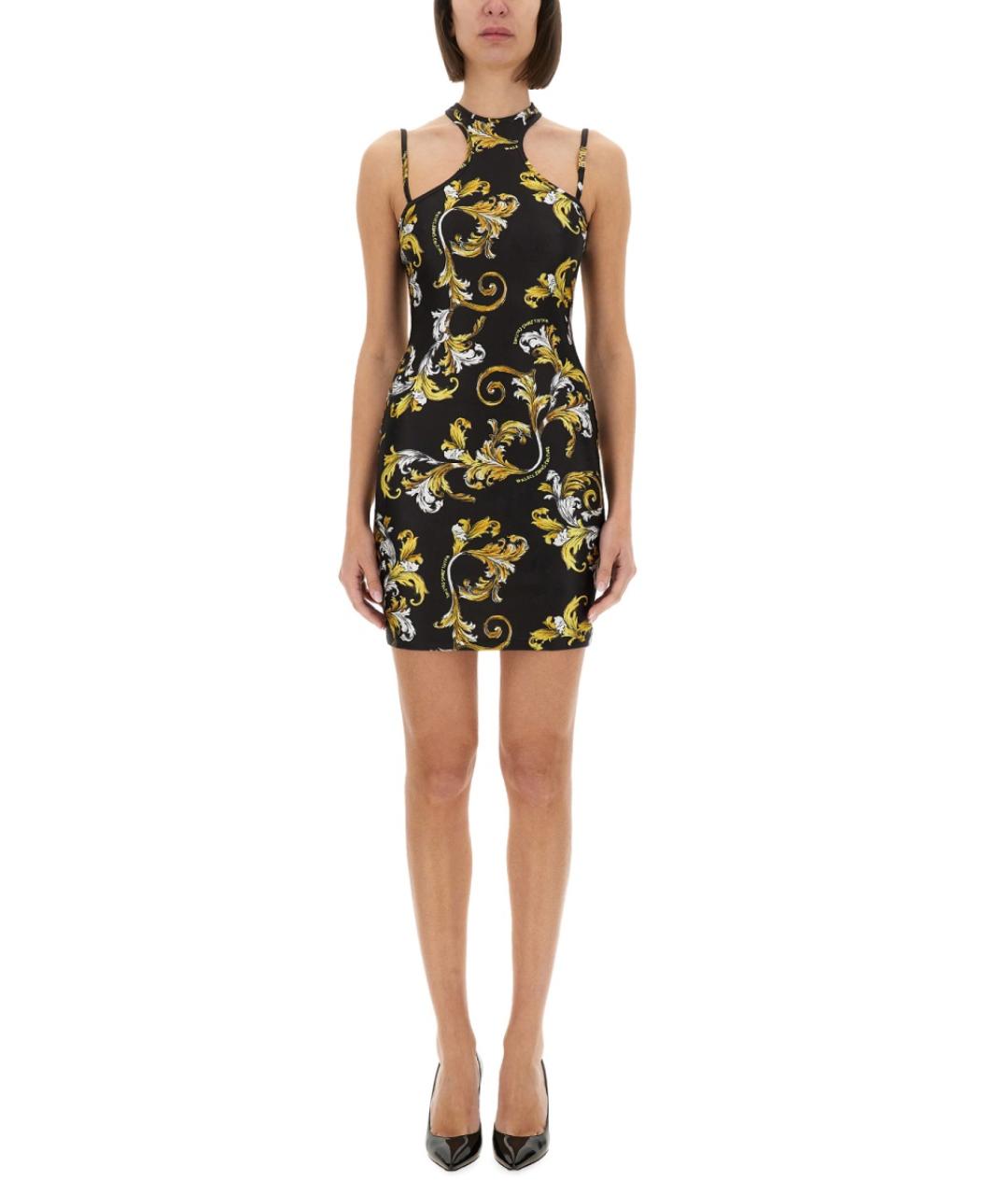 VERSACE JEANS COUTURE Мульти полиамидовое коктейльное платье, фото 2