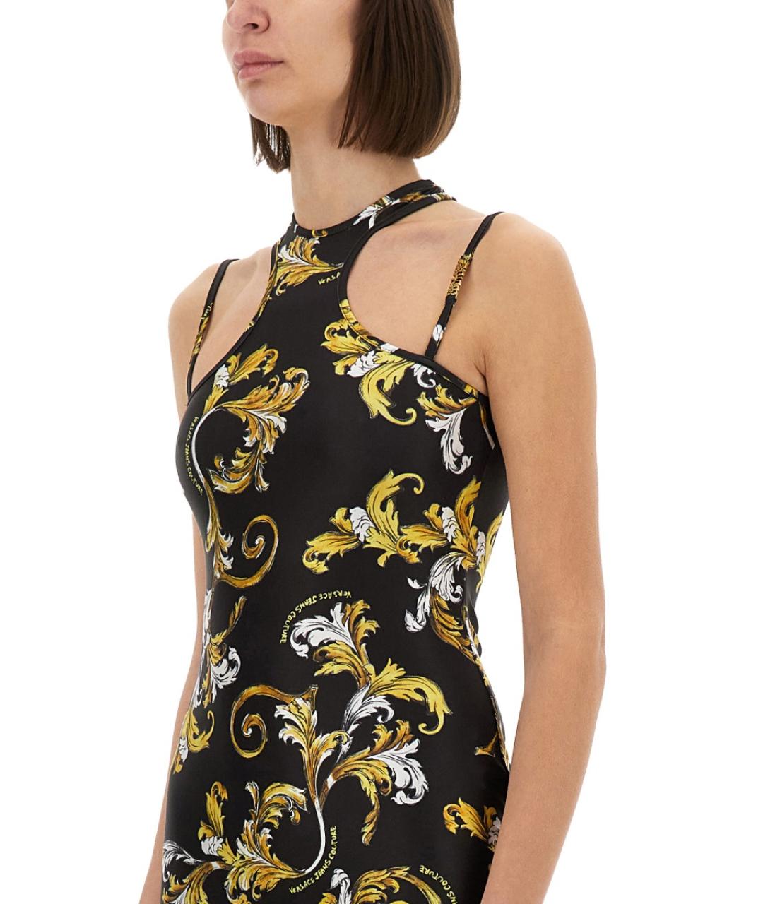 VERSACE JEANS COUTURE Мульти полиамидовое коктейльное платье, фото 5