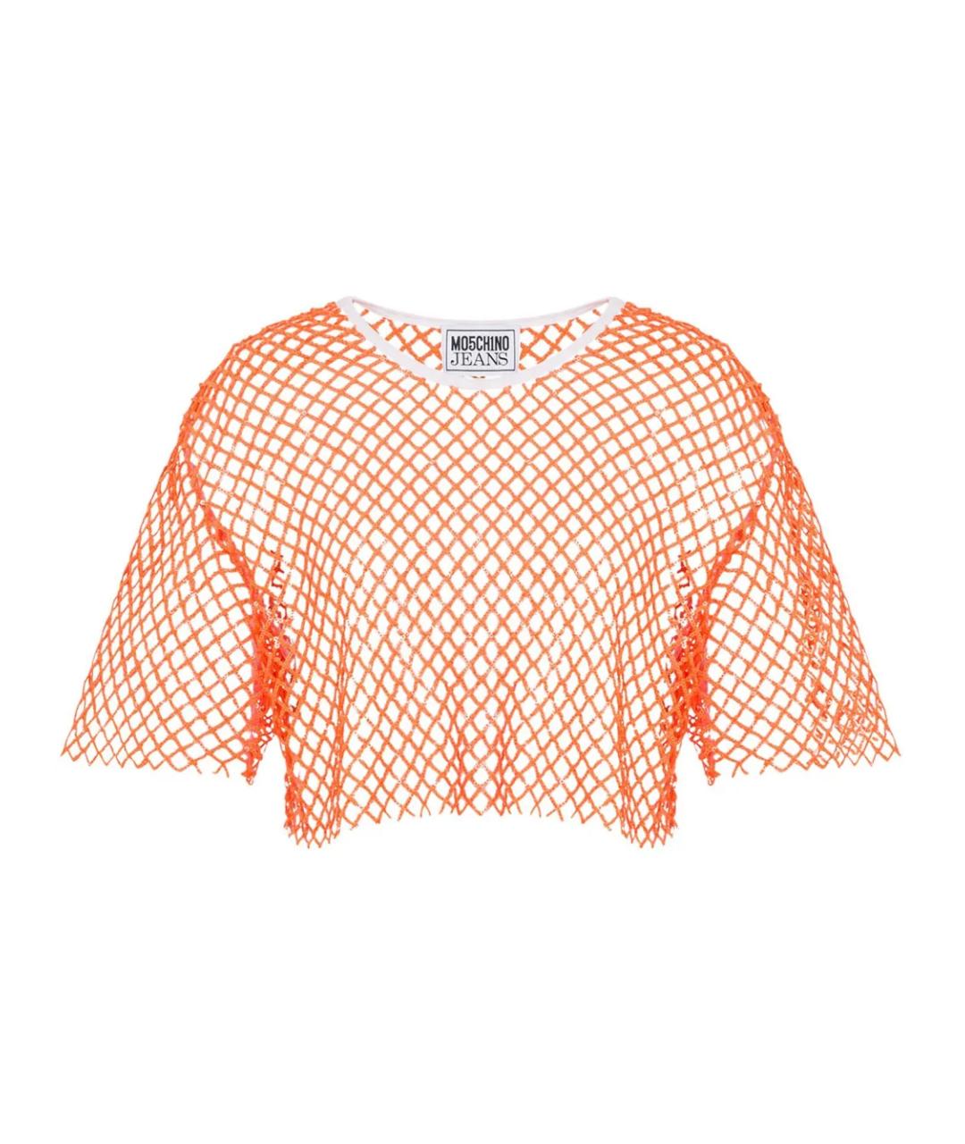 MOSCHINO JEANS Оранжевая полиэстеровая футболка, фото 1