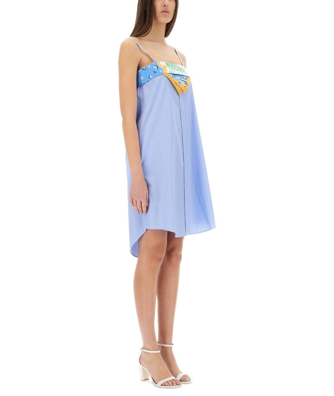 MOSCHINO JEANS Синий хлопковый сарафан, фото 4
