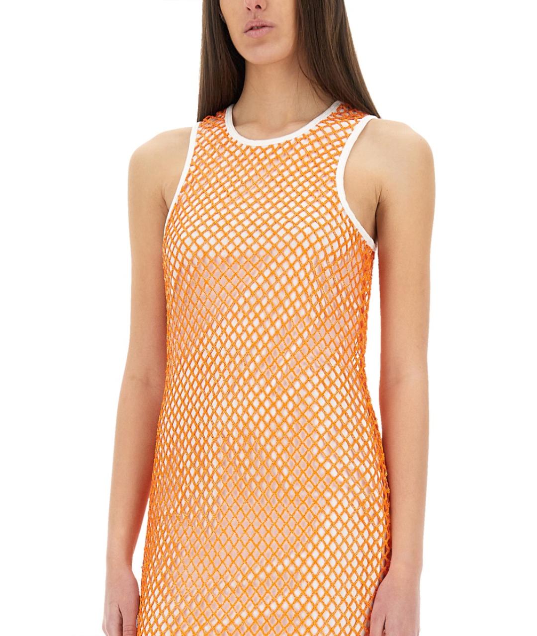 MOSCHINO JEANS Оранжевое полиэстеровое повседневное платье, фото 2