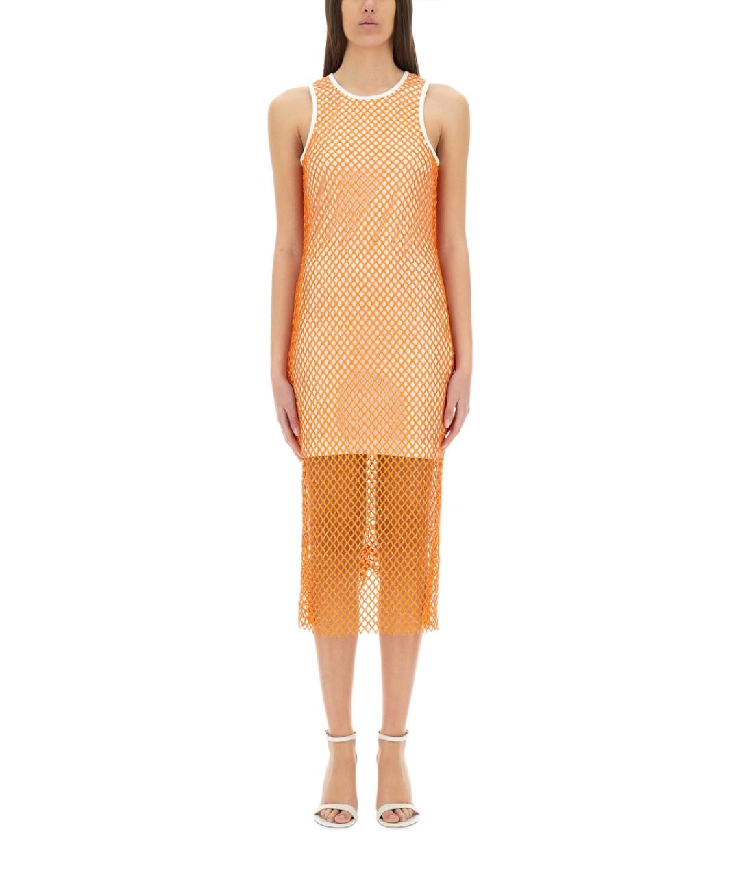 MOSCHINO JEANS Оранжевое полиэстеровое повседневное платье, фото 5