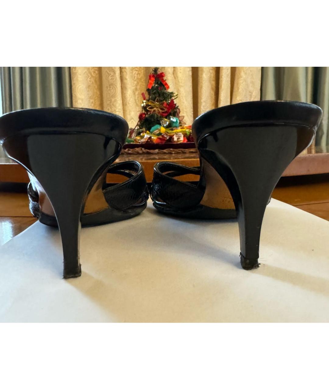 GUCCI Черные кожаные босоножки, фото 3