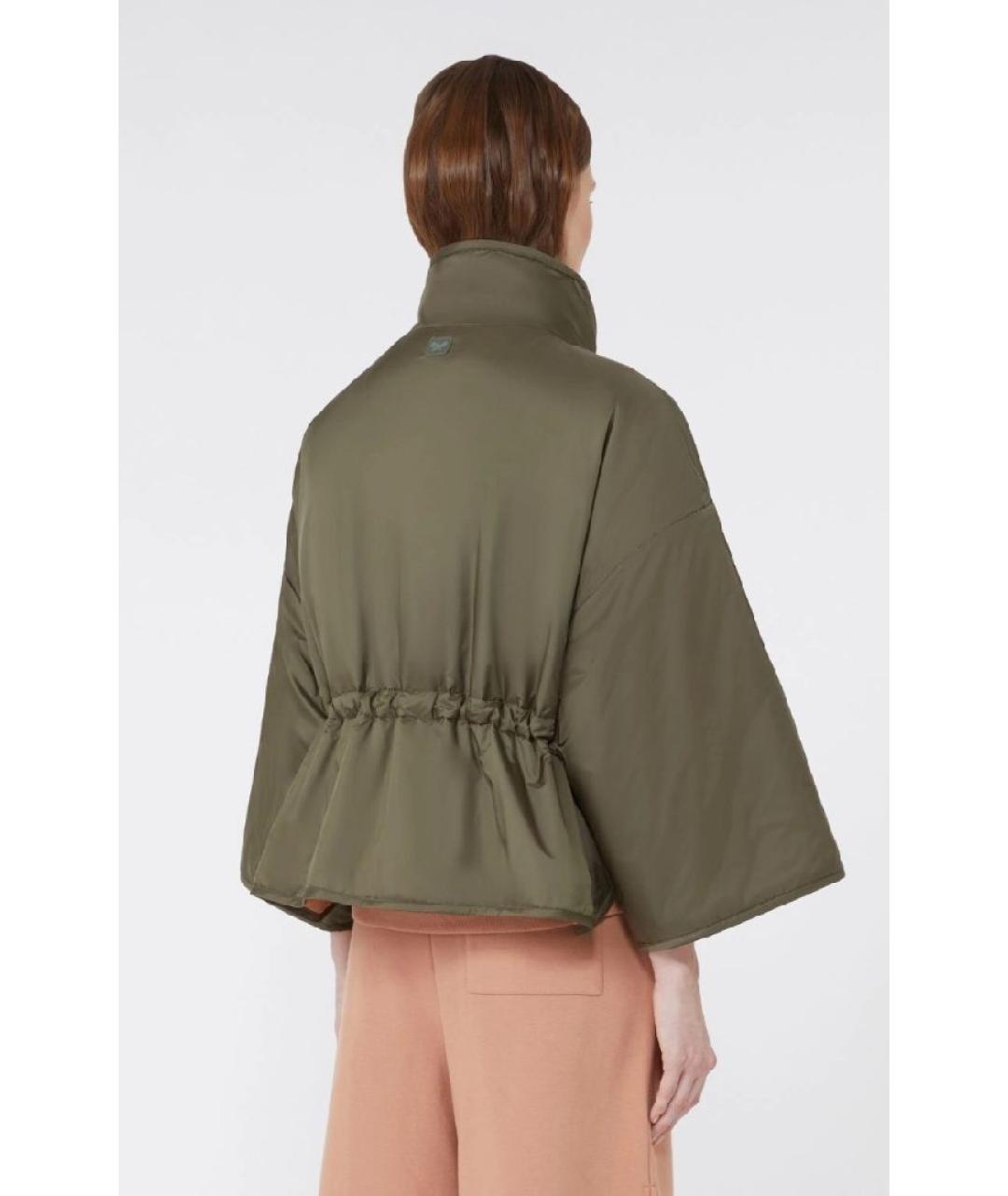 MAX MARA Хаки полиэстеровая куртка, фото 4