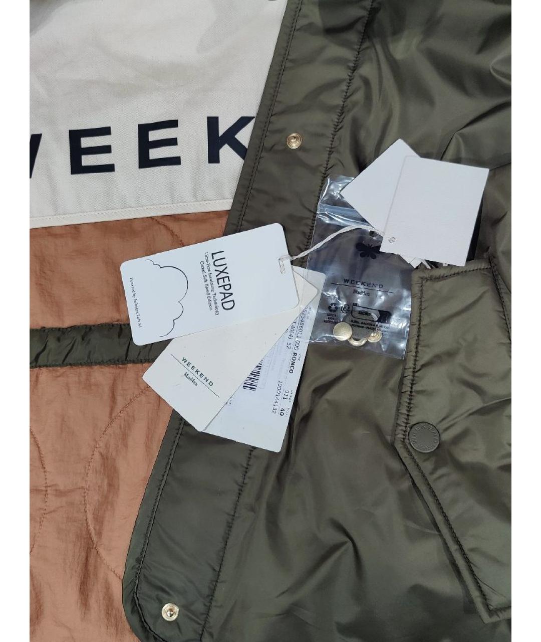 MAX MARA Хаки полиэстеровая куртка, фото 8