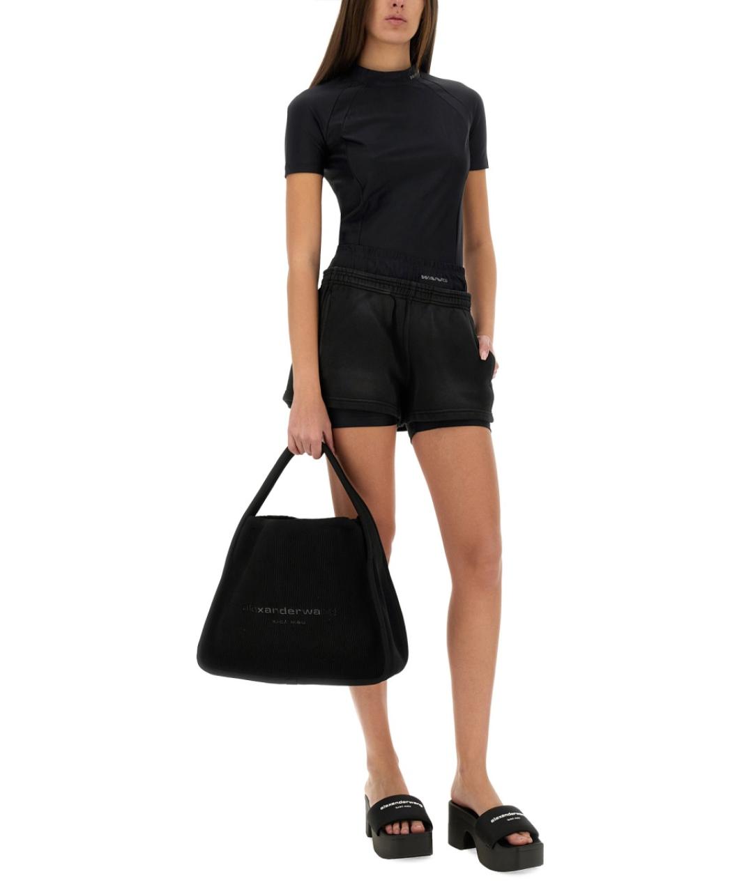 ALEXANDER WANG Черная полиамидовая футболка, фото 3