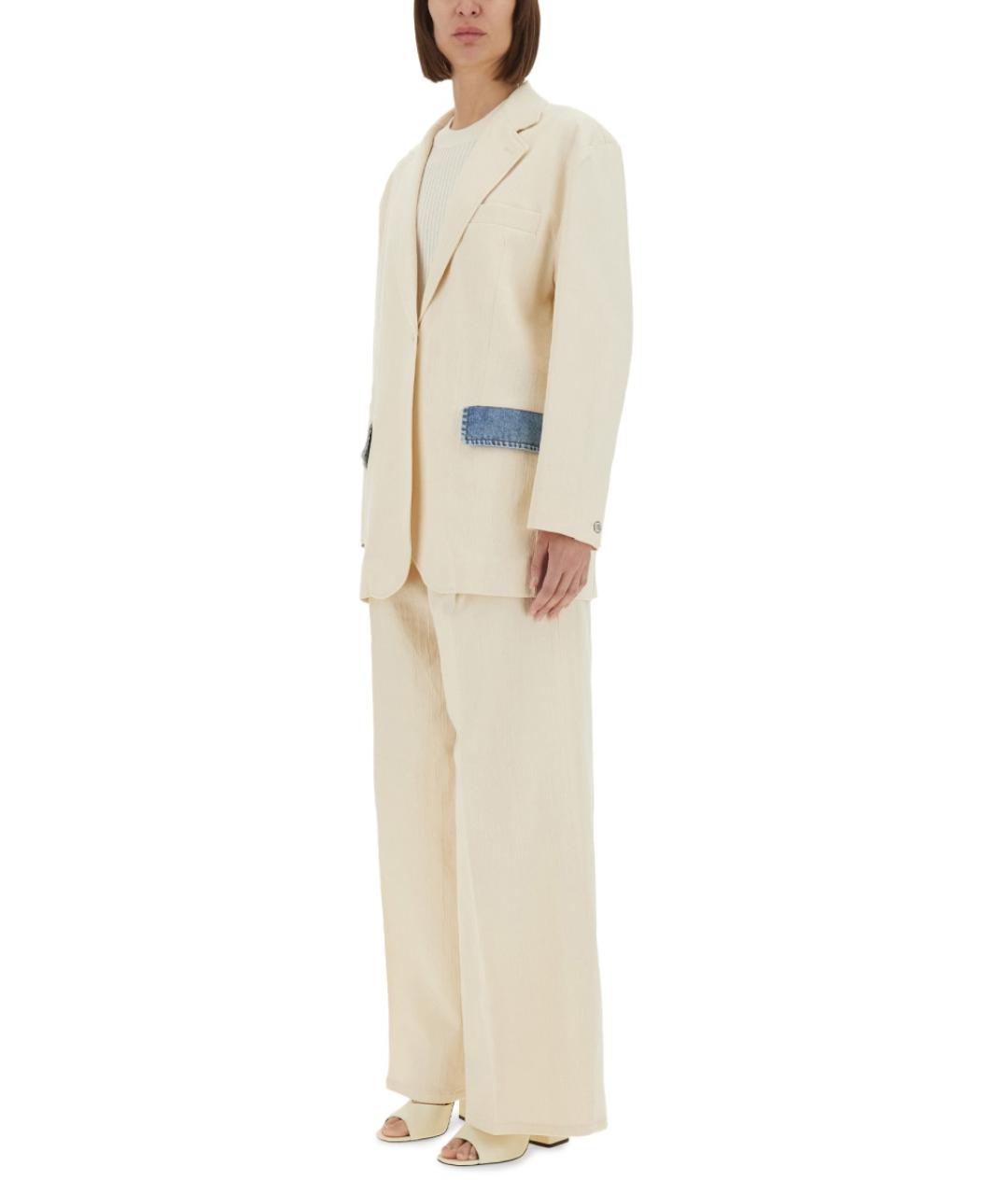 MOSCHINO JEANS Белый хлопковый жакет/пиджак, фото 3